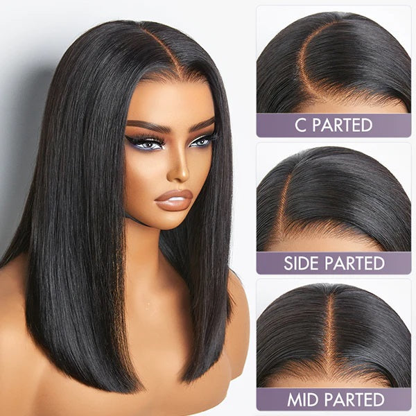 Bob Cut Straight 5x5 & 13x4 Lace Wig Pre Plucked Human Hair Wigs Glueless HD Lace Bleached Knots