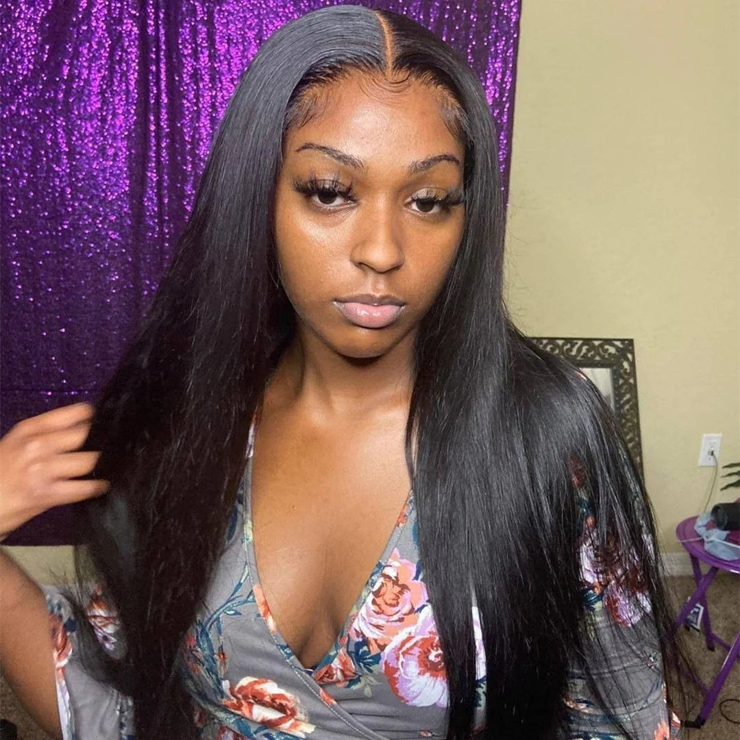 Straight HD 7x7 Lace Closure Wig Pre Plucked  Human Hair Wigs Glueless HD Lace Bleached Knots