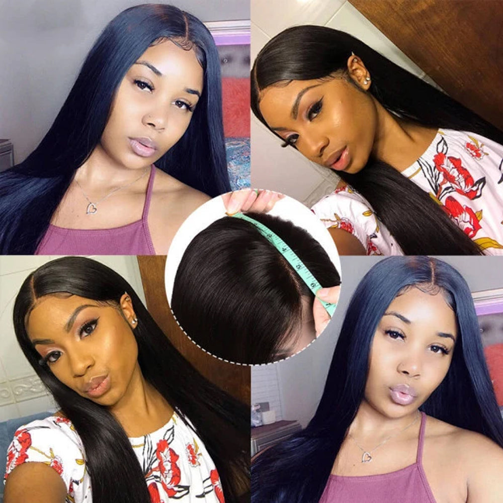 Straight 2x6 Lace Closure Wig Pre Plucked Human Hair Wigs Glueless HD Lace Bleached Knots