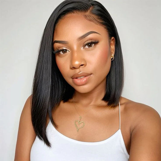 Bob Cut Straight 5x5 & 13x4 Lace Wig Pre Plucked  Human Hair Wigs Glueless HD Lace Bleached Knots