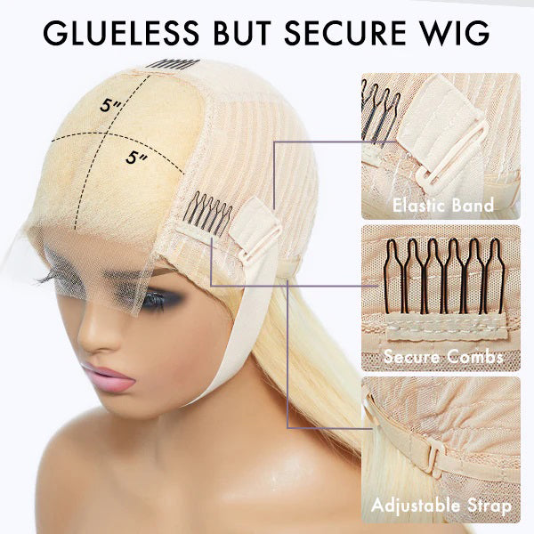 #613 Blonde Straight 13×4 Full Frontal Lace Wig Pre Plucked Human Hair Wigs Glueless HD Lace Wigs