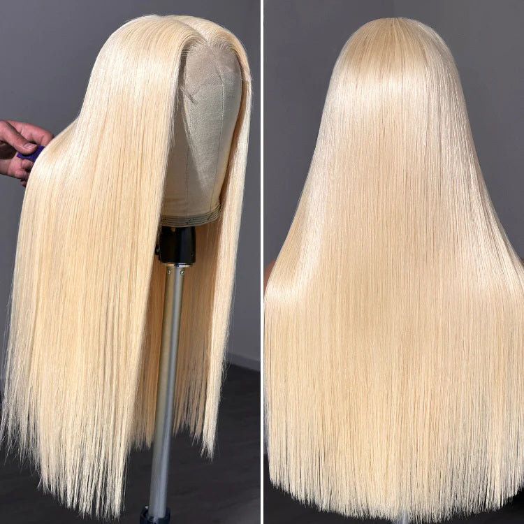 #613 Blonde Straight 13×4 Full Frontal Lace Wig Pre Plucked Human Hair Wigs Glueless HD Lace Wigs