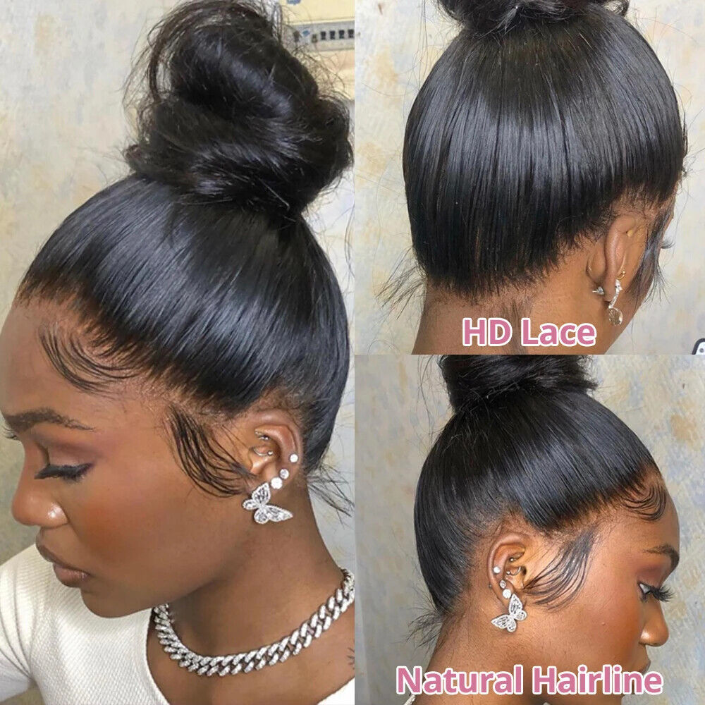 Body Wave 360 Frontal Lace Wig Pre Plucked Human Hair Wigs Glueless HD Lace Bleached Knots