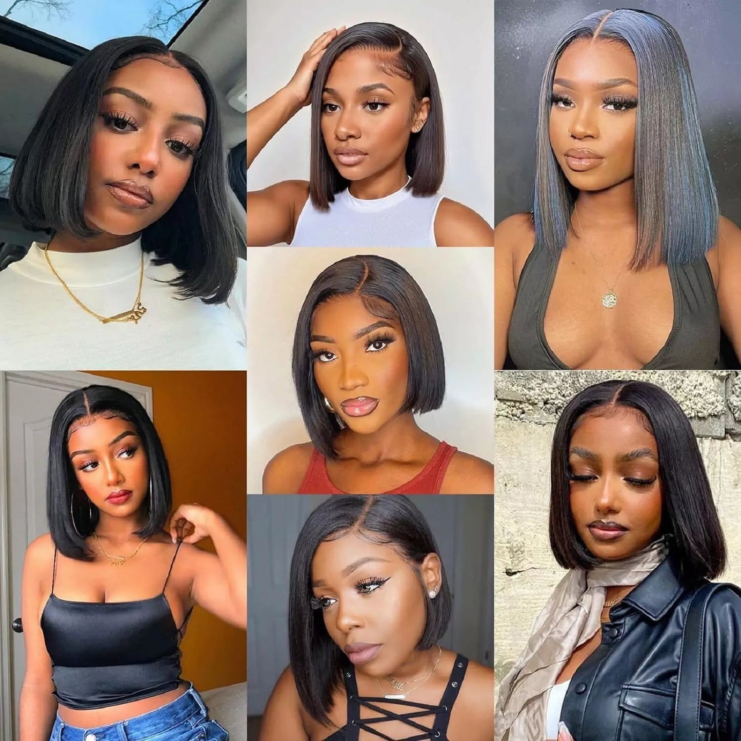 Bob Cut Straight 5x5 & 13x4 Lace Wig Pre Plucked  Human Hair Wigs Glueless HD Lace Bleached Knots